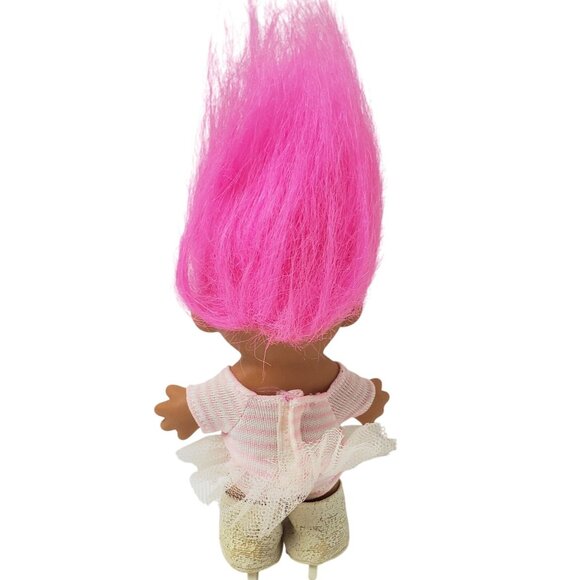 VTG Russ Troll My Lucky Ice Skater Doll Pink Hair Ice Skating Outfit 5" 90's - Picture 3 of 4